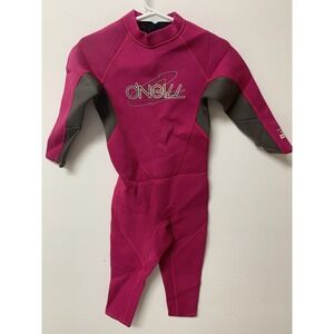 O'NEILL Reactor Full Length Kids Wetsuit Girls Size 3 Pink Youth Swim surf